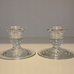 Fostoria  3" Tall Pair Candlestick Holders
